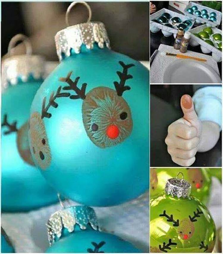 Reindeer Fingerprint Ornaments 2021