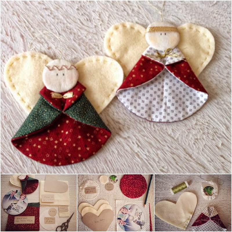 Creative Ideas DIY Fabric Angel Christmas Ornaments Creative Ideas DIY Fabric Angel Christmas Ornaments
