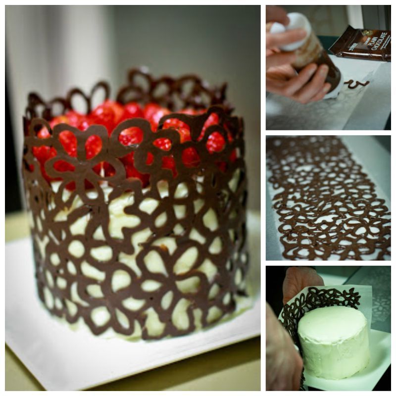 Creative Ideas  DIY Chocolate Lace Flower Cake  Decoration 