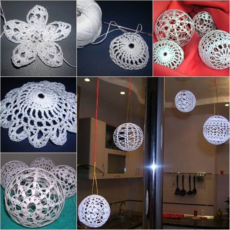 Creative Ideas DIY Crochet Christmas Balls Creative Ideas DIY Crochet Christmas Balls