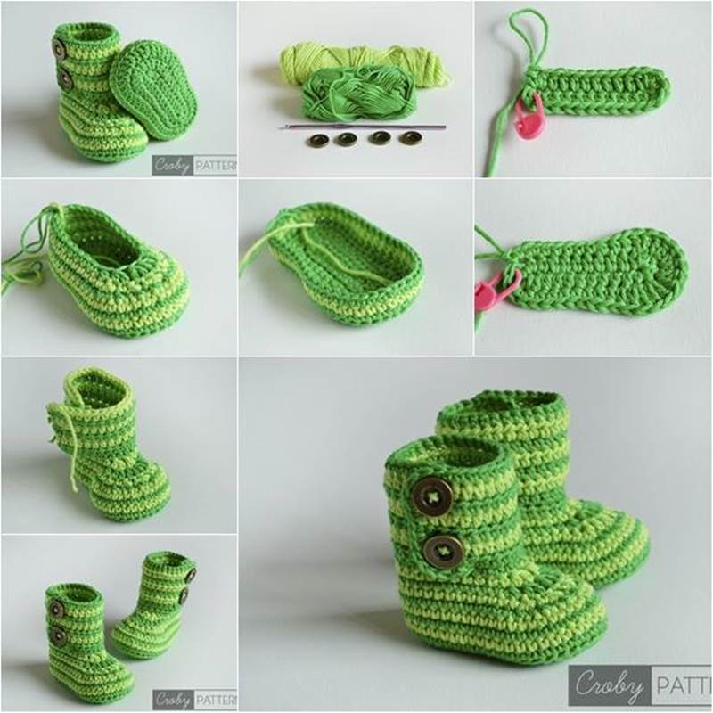 DIY Cute Crochet Baby Booties with Free 