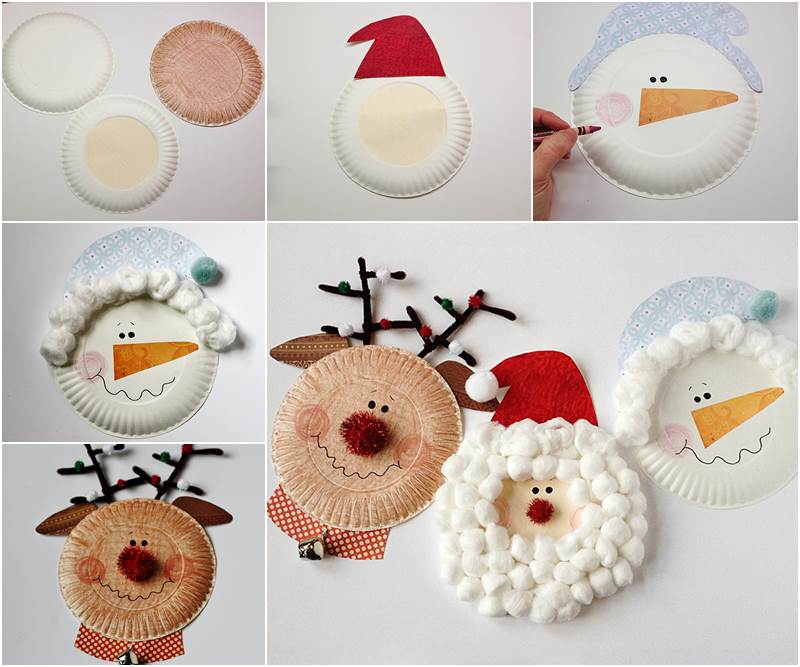 Creative Ideas - DIY Paper Plate Christmas Characters