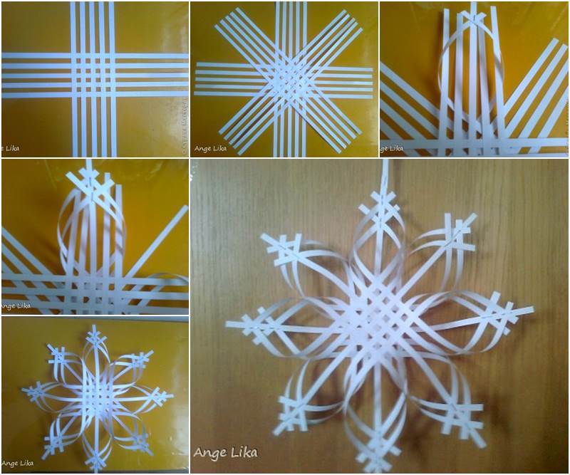 DIY 3D Paper Snowflake Christmas Ornament
