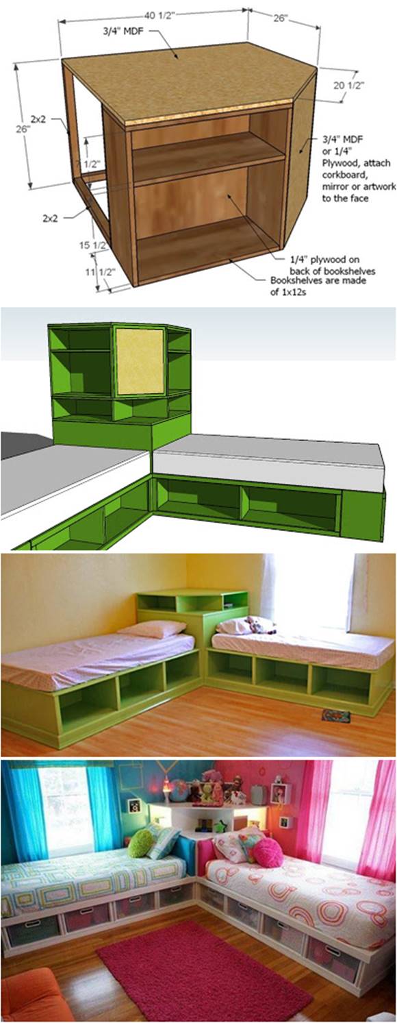 2 Twin Corner Beds Laptrinhx News, Corner Hutch For Twin Beds