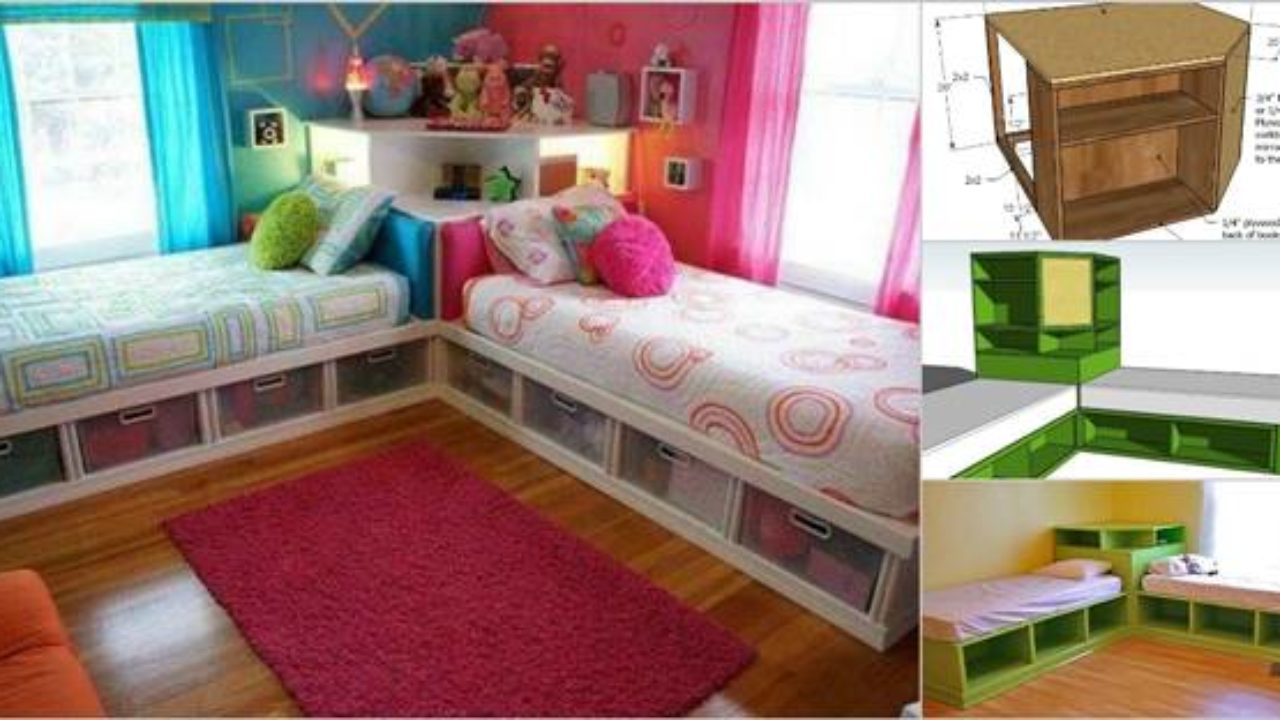 diy l shaped twin beds