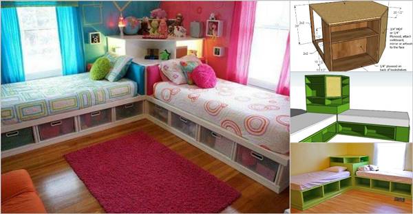 Diy Corner Unit For The Twin Storage Bed, Corner Bunk Beds With Storage