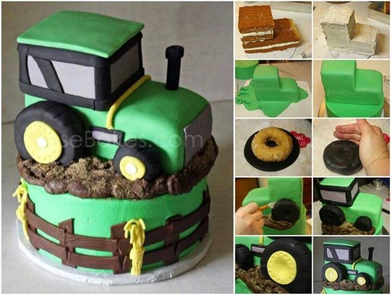 Creative Ideas Diy John Deere Inspired Tractor Cake