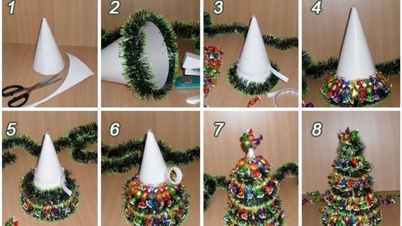 Creative Ideas Diy Mini Christmas Tree With Chocolates And Tinsel