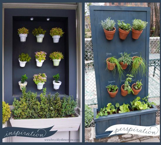 35+ Creative DIY Herb Garden Ideas --> DIY Vertical Herb Garden