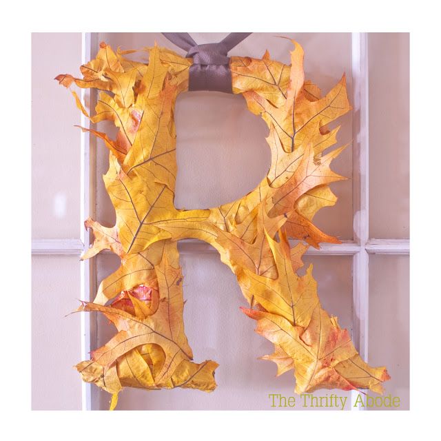 40+ Creative DIY Craft Projects with Fall Leaves --> Fall Leaf Letter