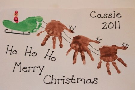 40+ Creative Handprint and Footprint Crafts for Christmas Reindeer Handprint Ornament