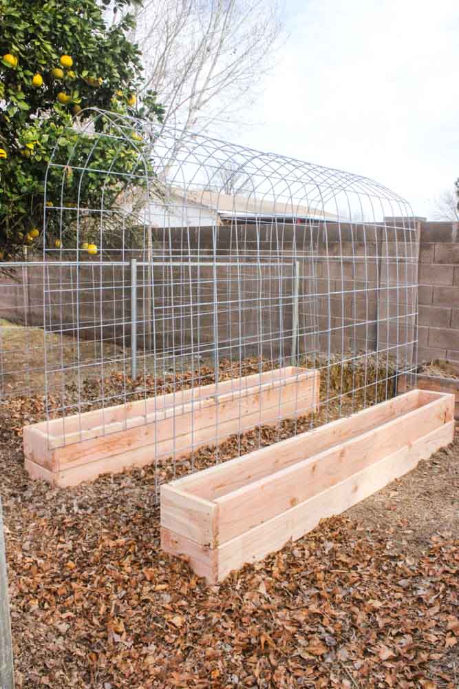 30+ Creative DIY Raised Garden Bed Ideas And Projects --> DIY Trellis & Raised Garden Box Combo