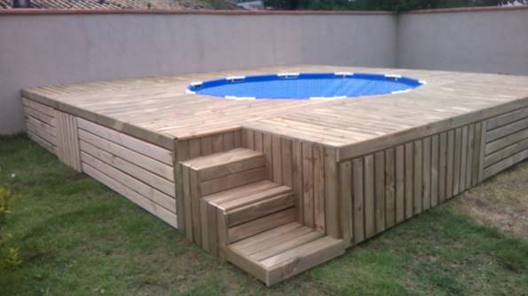 Creative Ideas - DIY Above Ground Swimming Pool With Pallet Deck 4