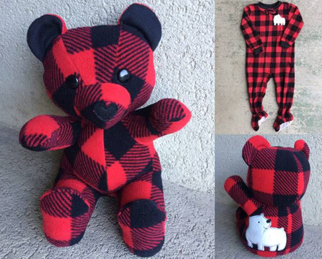 teddy out of baby clothes