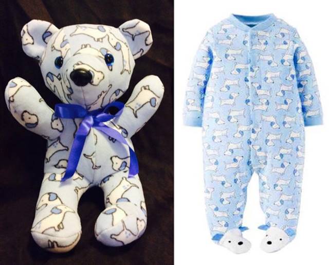 baby clothes into teddy bears