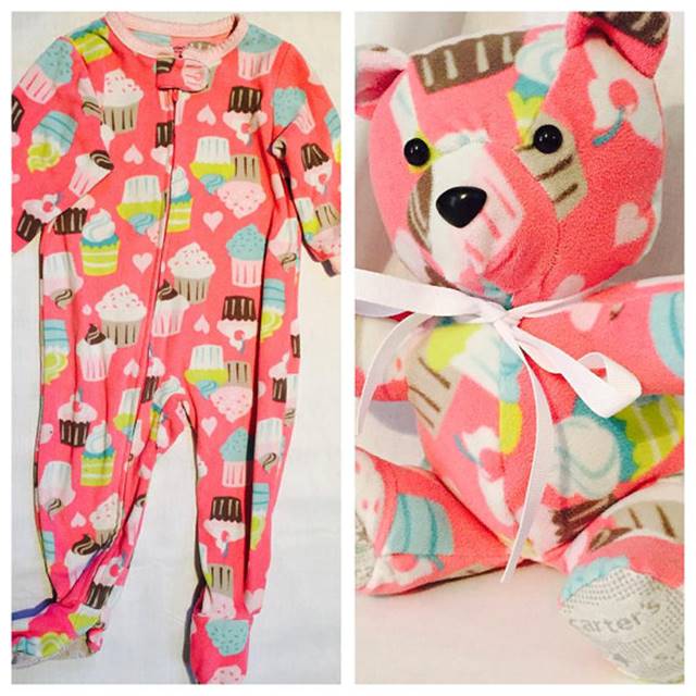 teddy bear out of baby onesie