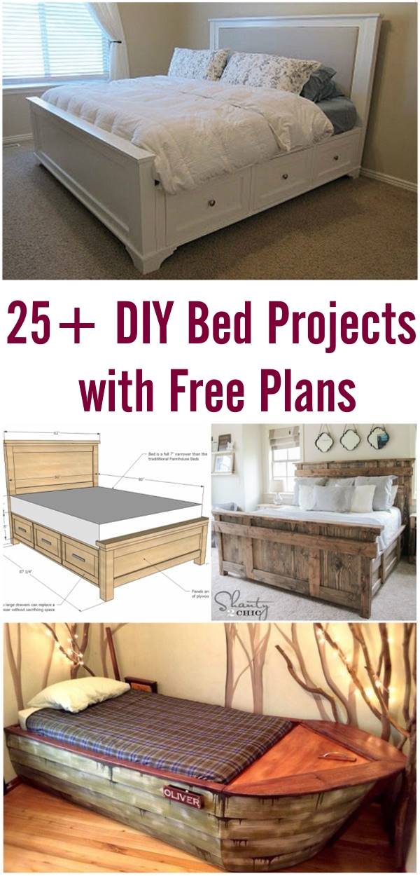 25+ Creative DIY Bed Projects with Free Plans - i Creative ...