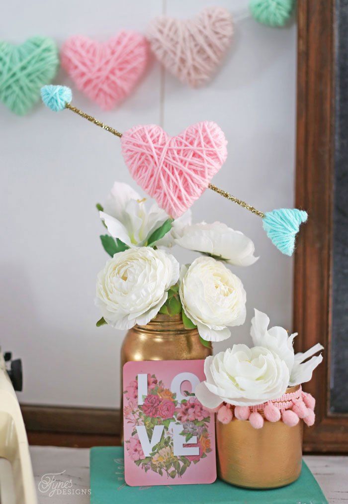 DIY Yarn Wrapped Hearts