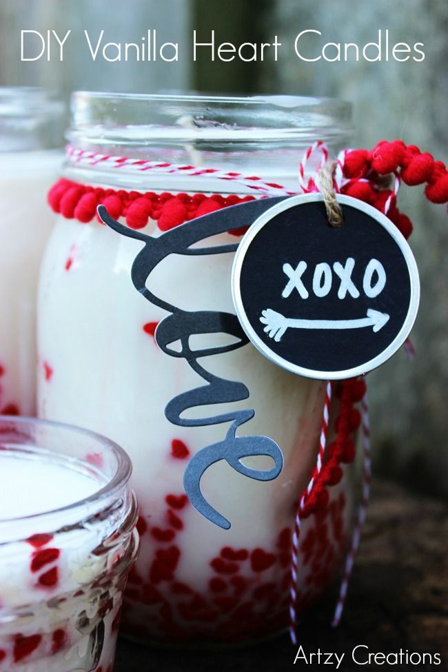 DIY Vanilla Heart Candles