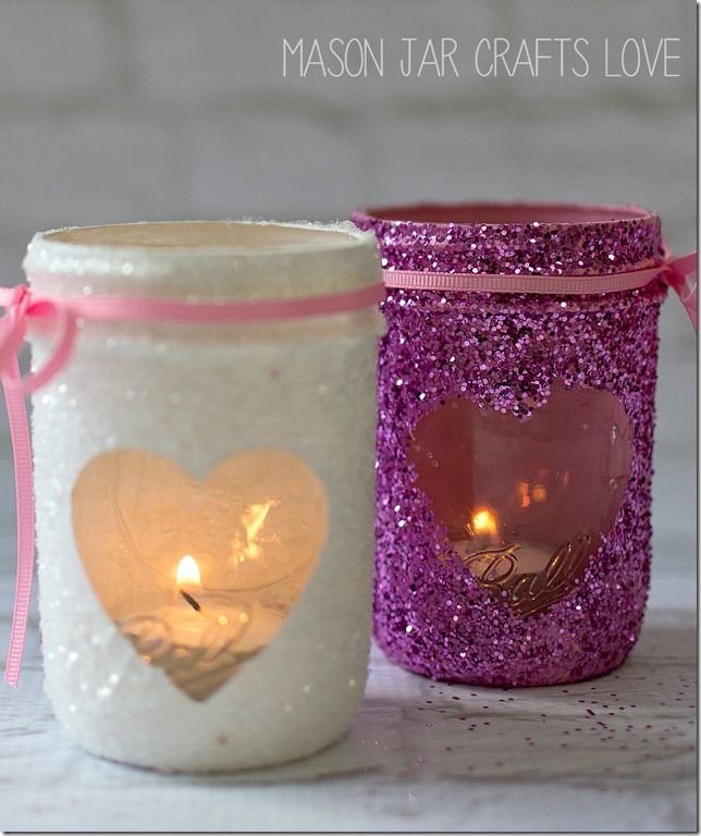 DIY Valentine Glitter Votives